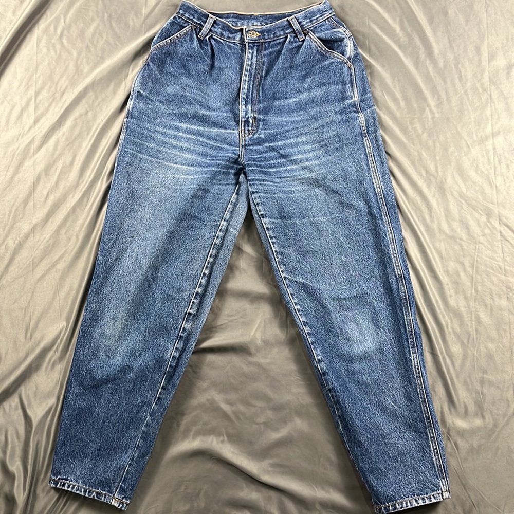 Vintage 90's Wide Leg Slim Waist Jeans By Perspective | Size 11